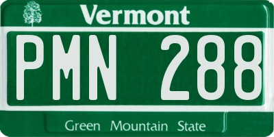VT license plate PMN288