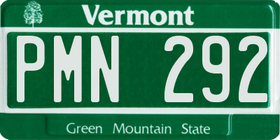 VT license plate PMN292