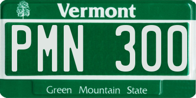 VT license plate PMN300