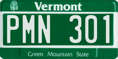VT license plate PMN301