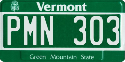 VT license plate PMN303