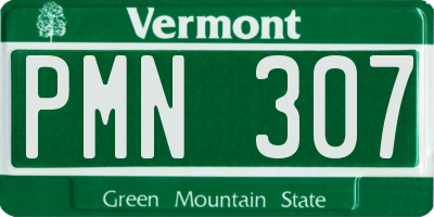 VT license plate PMN307