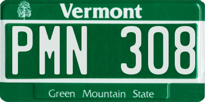 VT license plate PMN308
