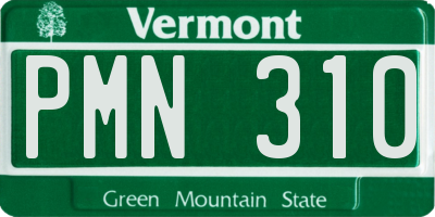 VT license plate PMN310