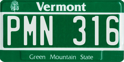 VT license plate PMN316