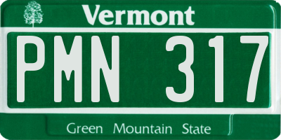 VT license plate PMN317