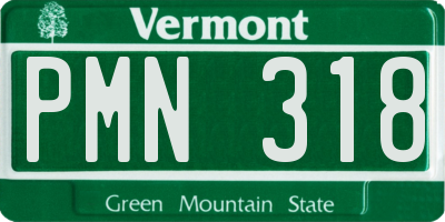 VT license plate PMN318