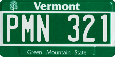 VT license plate PMN321