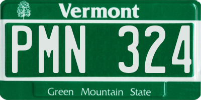 VT license plate PMN324