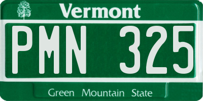 VT license plate PMN325