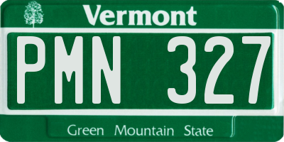 VT license plate PMN327