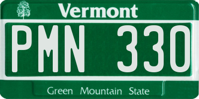 VT license plate PMN330