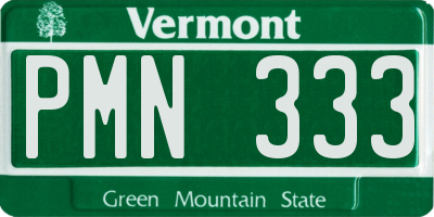 VT license plate PMN333
