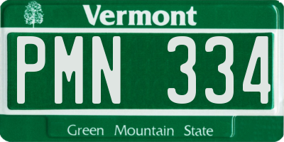 VT license plate PMN334