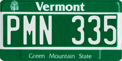 VT license plate PMN335