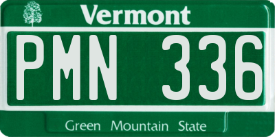 VT license plate PMN336