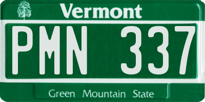 VT license plate PMN337