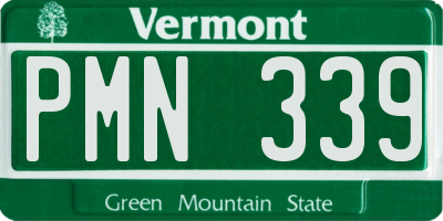 VT license plate PMN339