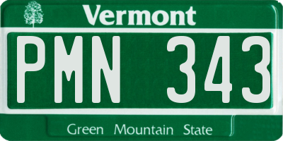VT license plate PMN343