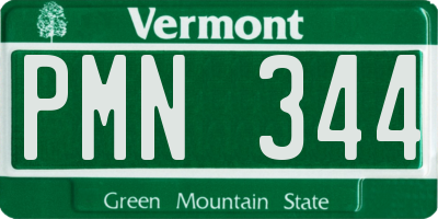 VT license plate PMN344