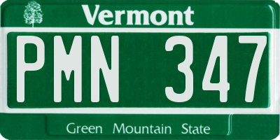 VT license plate PMN347