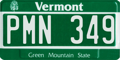 VT license plate PMN349