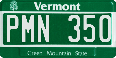 VT license plate PMN350