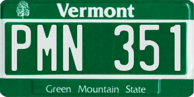 VT license plate PMN351