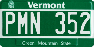 VT license plate PMN352