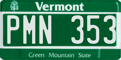 VT license plate PMN353