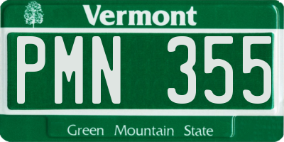 VT license plate PMN355