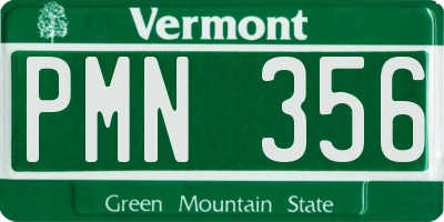 VT license plate PMN356