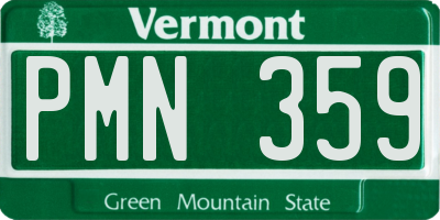 VT license plate PMN359