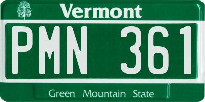 VT license plate PMN361