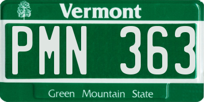 VT license plate PMN363