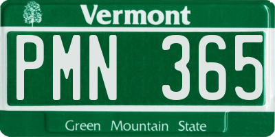 VT license plate PMN365