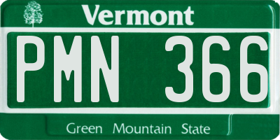 VT license plate PMN366