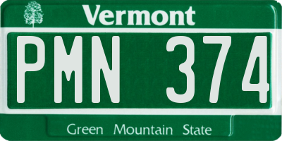 VT license plate PMN374