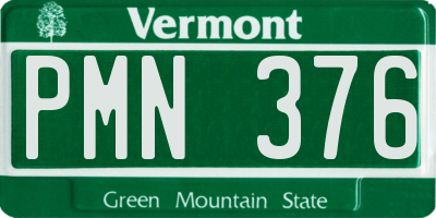 VT license plate PMN376