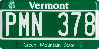 VT license plate PMN378