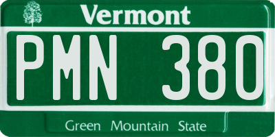 VT license plate PMN380