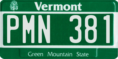 VT license plate PMN381