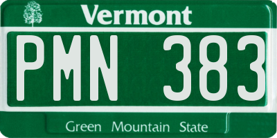 VT license plate PMN383