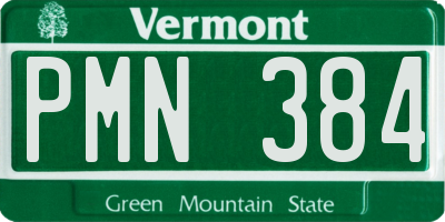 VT license plate PMN384