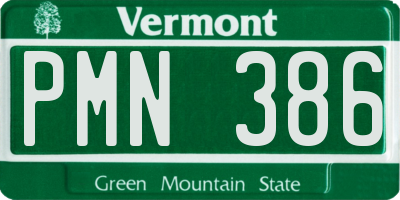 VT license plate PMN386