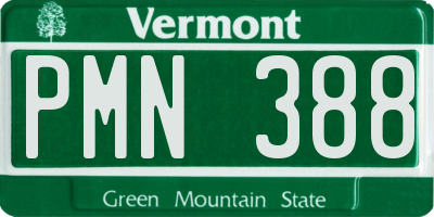 VT license plate PMN388