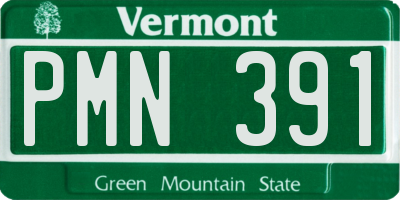 VT license plate PMN391
