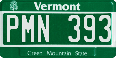 VT license plate PMN393