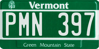 VT license plate PMN397
