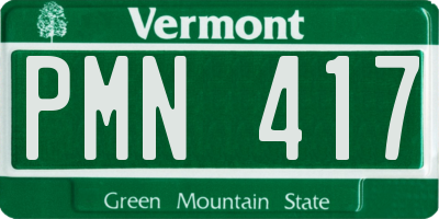 VT license plate PMN417